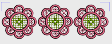 Nr.34 tre rosa blomst liten ramme