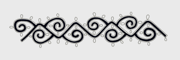 Nr.51 krusseduller stor ramme