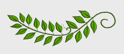 Nr.74 grønne blad stor ramme